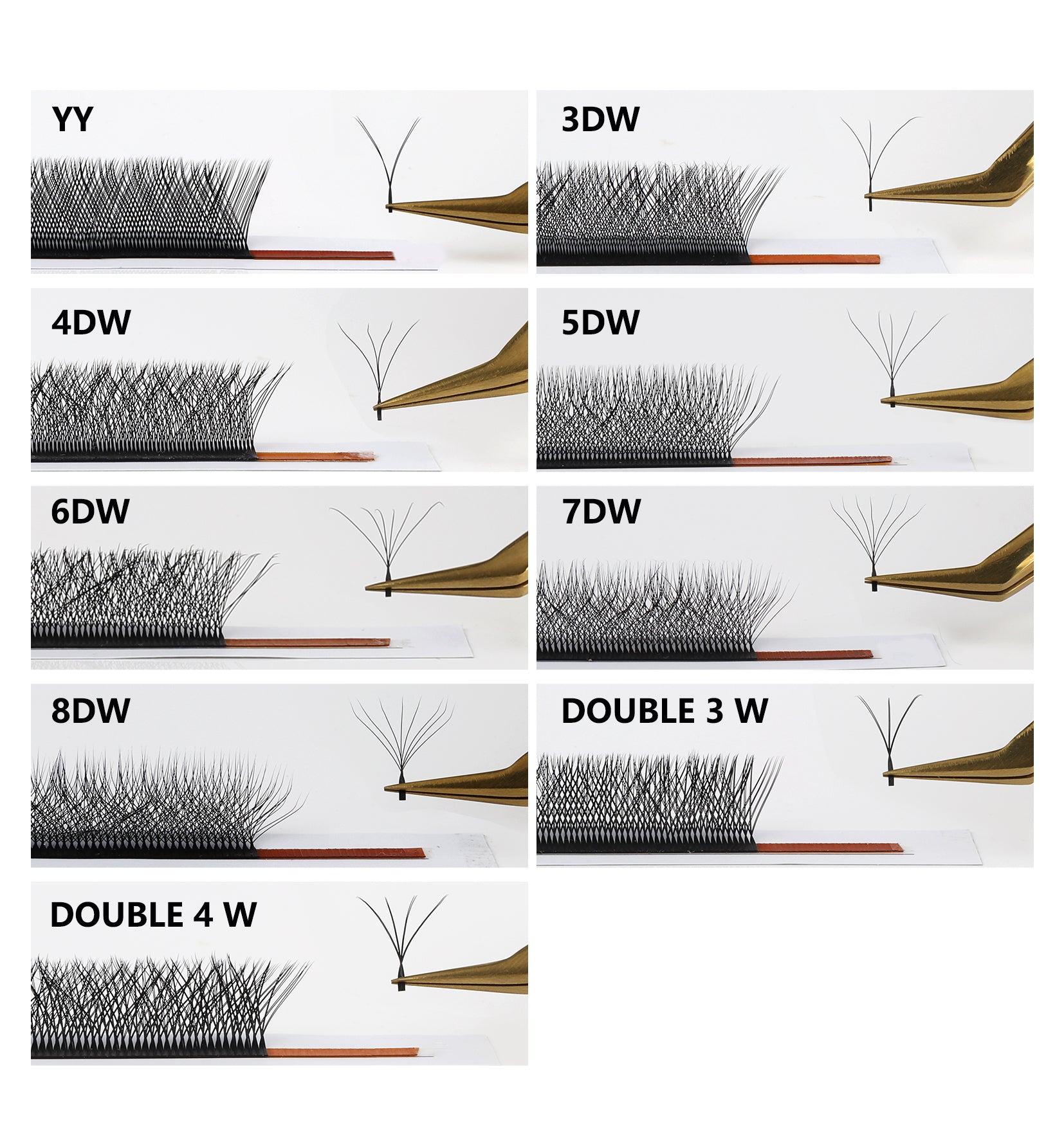 3DW 4DW 5DW Lash Extensions With Private Label