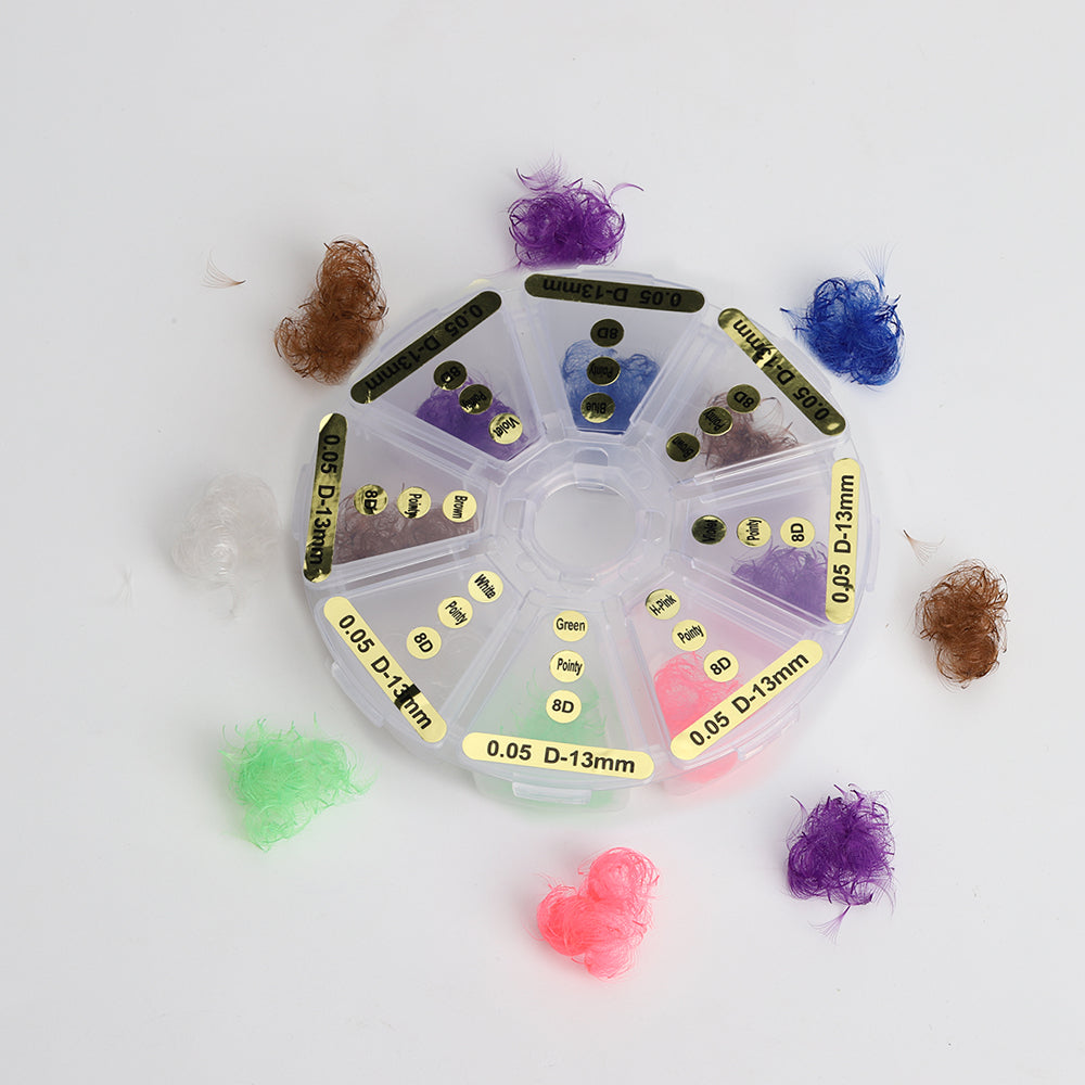 Cils en éventail lâches de couleur à base pointue
